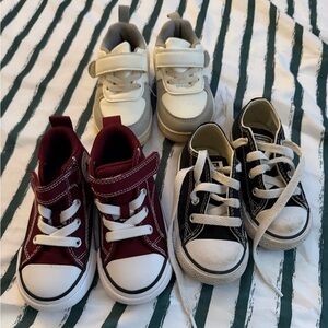 Baby Red, Black, and White Sneakers